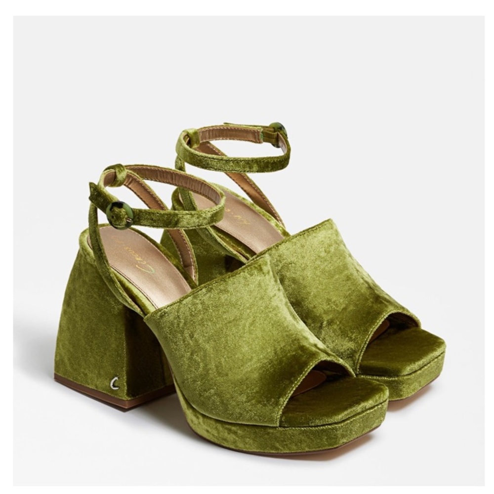 Miranda Circus by Sam Edelman Green Velvet Platform Block Heel